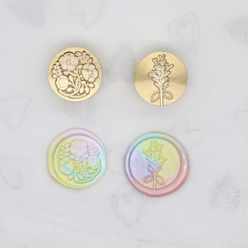 Flower and Plant Wax Seal Stamp Set for Cards Envelopes Wedding Invitations Gift Wrapping(Lavender + Flower) in Saudi Arabia