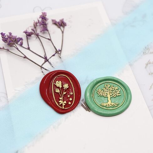 Flower and Plant Wax Seal Stamp Set for Cards Envelopes Wedding Invitations Gift Wrapping(Lavender + Flower) in Saudi Arabia