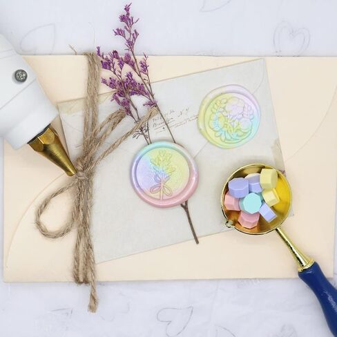 Flower and Plant Wax Seal Stamp Set for Cards Envelopes Wedding Invitations Gift Wrapping(Lavender + Flower) in Saudi Arabia