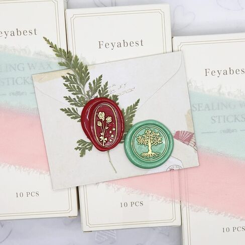 Flower and Plant Wax Seal Stamp Set for Cards Envelopes Wedding Invitations Gift Wrapping(Lavender + Flower) in Saudi Arabia