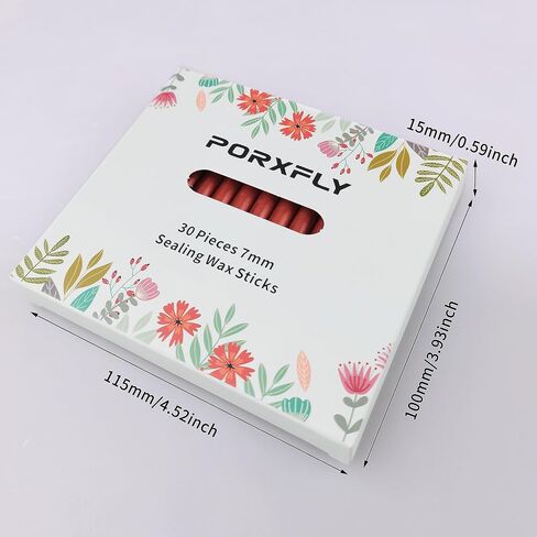 30 قطعة من أعواد الشمع الختم 7 مم لمسدس الغراء، أعواد ختم الشمع الصغيرة من PORXFLY رائعة لأظرف البطاقات، ودعوات الزفاف، وتغليف الهدايا، وحزم النبيذ (أزرق ياقوتي) in Kuwait