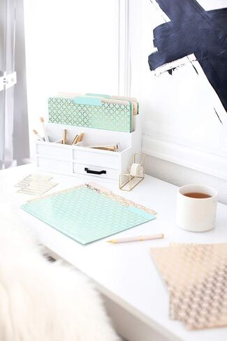 Blu Monaco Decorative File Folders, 1/3 Cut Tabs, Pink Aqua Cream with Gold Foil Design, Letter Size, Set of 12, 3 Each of 4 Patterns in Saudi Arabia