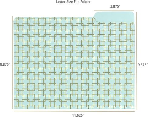 Blu Monaco Decorative File Folders, 1/3 Cut Tabs, Pink Aqua Cream with Gold Foil Design, Letter Size, Set of 12, 3 Each of 4 Patterns in Saudi Arabia
