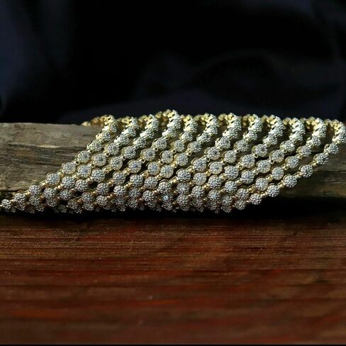 Sukh Collection Jewellery Indian Bollywood Gold Plated American Diamond Zircon Made 12 Pcs Bangle Bracelets Traditional Women Wedding Bridal Fashionable Beautiful Girls Jewelry in Saudi Arabia