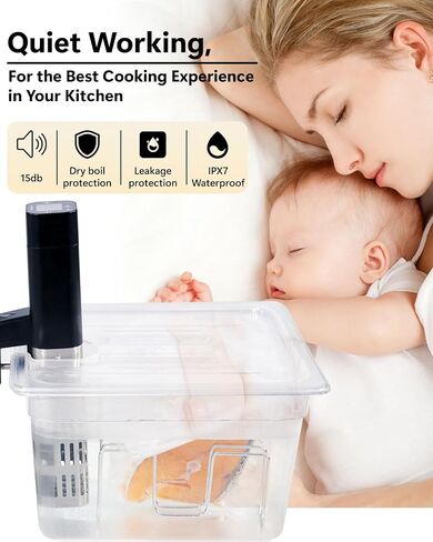 آلة طباخ Sous Vide، مقاومة للماء IPX7، جهاز تدوير غمر بقدرة 1000 واط مع شاشة تعمل باللمس، تحكم دقيق في درجة الحرارة والوقت، 15 ديسيبل فائق الجودة للطعام الطري in Saudi Arabia