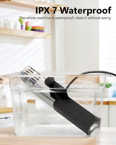 آلة طباخ Sous Vide، مقاومة للماء IPX7، جهاز تدوير غمر بقدرة 1000 واط مع شاشة تعمل باللمس، تحكم دقيق في درجة الحرارة والوقت، 15 ديسيبل فائق الجودة للطعام الطري in Saudi Arabia