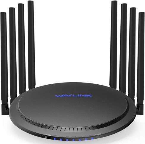 راوتر WAVLINK AC3000 واي فاي ثلاثي الموجات، راوتر ألعاب جيجابت عالي الطاقة مع إيثرنت 5 جيجابايت ومنفذ USB 3.0 | ما يصل إلى 64-96 اتصالات | الرقابة الأبوية، جودة الخدمة، MU-MIMO لبث الألعاب in Saudi Arabia