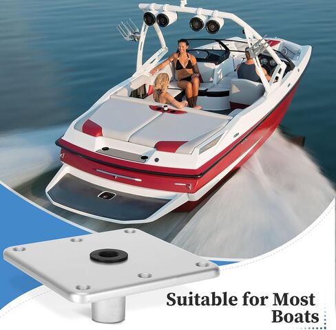 7" x 7" Boat Seat Base with 3/4" Pin Post Socket, Aluminum Boat Seat Pedestal & Base for Boat Seat Mount to Install Boat Seats in Saudi Arabia