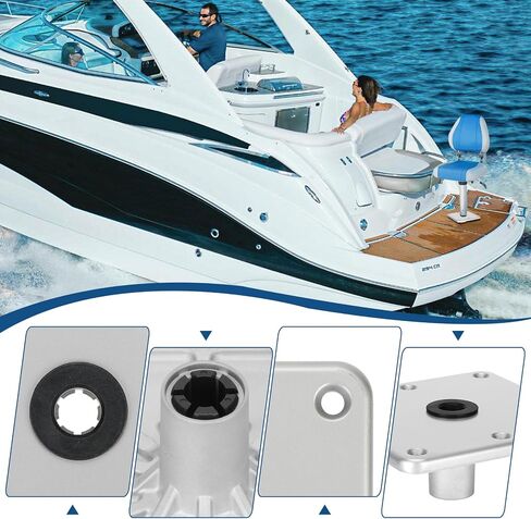 7" x 7" Boat Seat Base with 3/4" Pin Post Socket, Aluminum Boat Seat Pedestal & Base for Boat Seat Mount to Install Boat Seats in Saudi Arabia