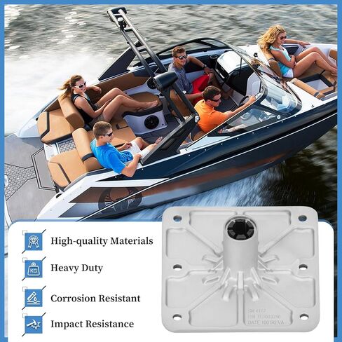 7" x 7" Boat Seat Base with 3/4" Pin Post Socket, Aluminum Boat Seat Pedestal & Base for Boat Seat Mount to Install Boat Seats in Saudi Arabia