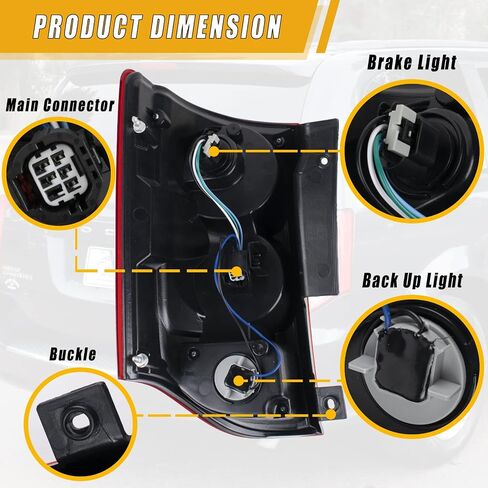 Boine Left Side Tail Light Compatible With 2011-2020 Dodge Grand Caravan LED Rear Light - Bulb Included (Left Driver Side) in Saudi Arabia