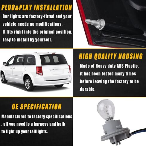 Boine Left Side Tail Light Compatible With 2011-2020 Dodge Grand Caravan LED Rear Light - Bulb Included (Left Driver Side) in Saudi Arabia