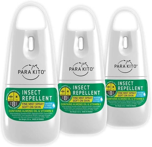 بخاخ باراكيتو للبعوض والقراد والحشرات - خالٍ من DEET، زيت السترونيلا العطري، مقاوم للماء والعرق، حماية من لدغات البعوض في التخييم والمشي لمسافات طويلة والسفر والأنشطة الخارجية (2.2 أونصة) in Kuwait