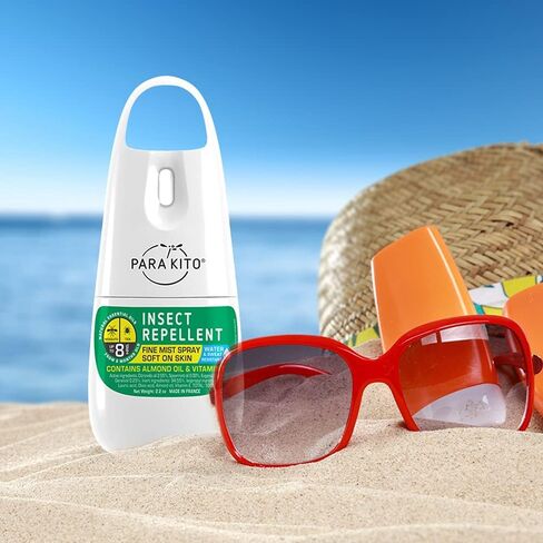 بخاخ باراكيتو للبعوض والقراد والحشرات - خالٍ من DEET، زيت السترونيلا العطري، مقاوم للماء والعرق، حماية من لدغات البعوض في التخييم والمشي لمسافات طويلة والسفر والأنشطة الخارجية (2.2 أونصة) in Kuwait