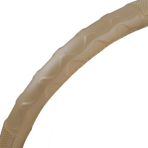 BDK Motor Trend Ergonomic Leather Grip Steering Wheel Cover for Big Rigs Trucks and Semis 18 inch Large Heavy Duty Non Slip Long Haul/Long Drives Beige in Saudi Arabia