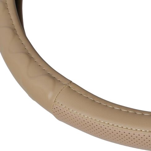 BDK Motor Trend Ergonomic Leather Grip Steering Wheel Cover for Big Rigs Trucks and Semis 18 inch Large Heavy Duty Non Slip Long Haul/Long Drives Beige in Saudi Arabia