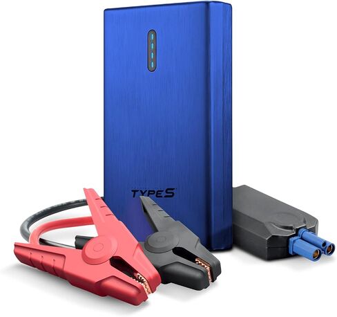 Type S 1000A 12V 6.0L Jump Starter Power Bank with Dual USB Charging and 8,000 mAh Power Bank - Black in Saudi Arabia