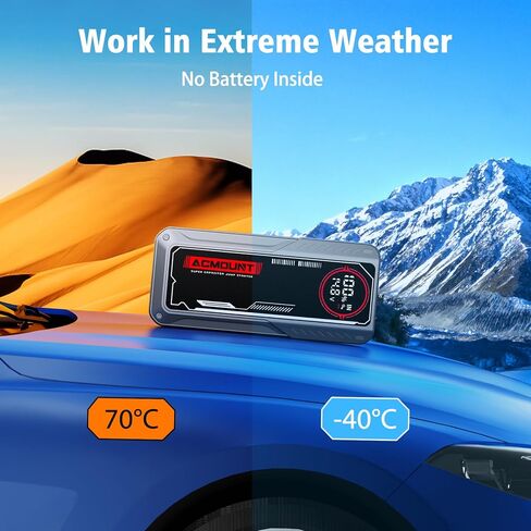 مكثف فائق 3000 أمبير، صندوق نقل السيارة بدون بطارية 500 فهرنهايت (ما يصل إلى 10.0 لتر غاز، 8 لتر ديزل)، مكثف فائق مدمج مع شاشة LCD كبيرة، بدون مشغل شحن مسبق in Kuwait