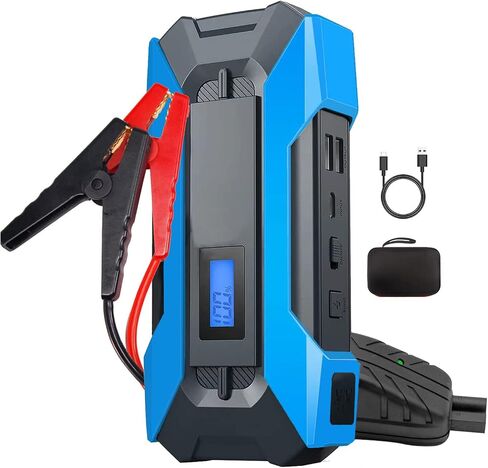 A11 Portable Automotive Jump Starter 2000A 12V Lithium Car Battery Booster Jump Starter Pack with LCD Display, USB Quick Charge, for Up to 10.0L Gasoline and 7.0L Diesel Engines (Blue) in Saudi Arabia
