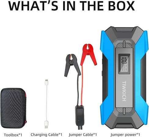 A11 Portable Automotive Jump Starter 2000A 12V Lithium Car Battery Booster Jump Starter Pack with LCD Display, USB Quick Charge, for Up to 10.0L Gasoline and 7.0L Diesel Engines (Blue) in Saudi Arabia