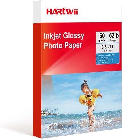 Premium Inkjet Photo Paper Single-Sided High Gloss Photo Paper 50 Sheets 200gsm 8.5x11 Inches for Family Photo with Inkjet Printer and Dye Ink in Saudi Arabia