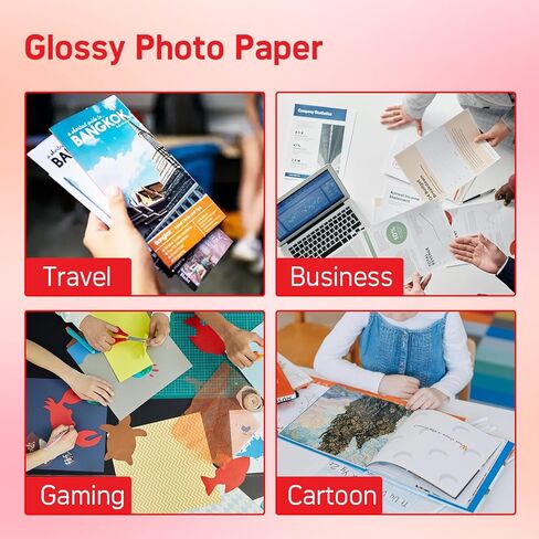 Premium Inkjet Photo Paper Single-Sided High Gloss Photo Paper 50 Sheets 200gsm 8.5x11 Inches for Family Photo with Inkjet Printer and Dye Ink in Saudi Arabia
