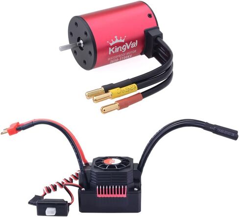 استبدال 3650 3100KV مقاوم للماء فرش السيارات رمح 3.175 مللي متر مع 60A فرش ESC متوافق مع 1/10 RC سيارة in Saudi Arabia