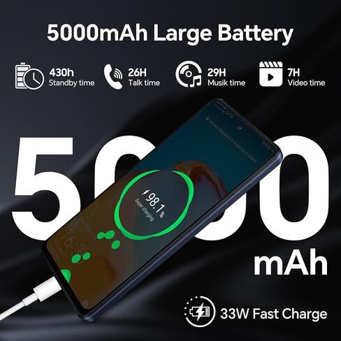 𝘽𝙡𝙖𝙘𝙠𝙫𝙞𝙚𝙬 OSCAL Unlocked Android Phones, Tiger12 Cell Phone 24GB+256GB/ SD 1TB, Helio G99, 120Hz 6.78" FHD+ Display, Android13 Unlocked Phone, 5000mAh, 64MP, 33W Fast Charge, NFC, 4G Dual SIM in Kuwait