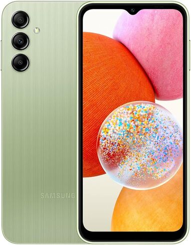 SAMSUNG Galaxy A14 (128GB, 4GB) 6.6'', Android 13, 5000mAh Battery, 50MP Triple Camera, Dual SIM 4G Volte GSM Unlocked International Model A145M/DS (w/ 256GB SD, Green) in Saudi Arabia