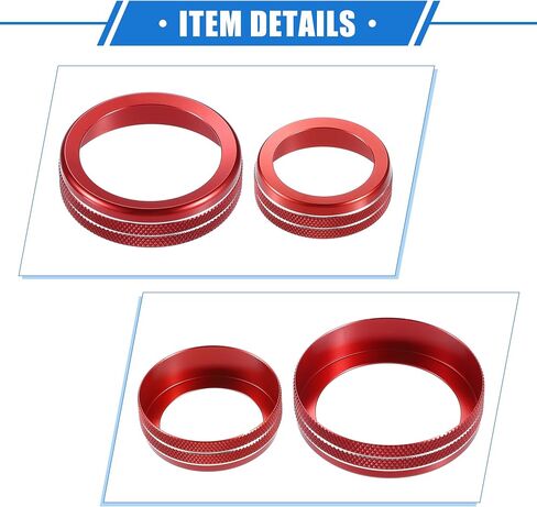 4 Pcs Car Interior Air Conditioner AC Audio Volume Tune Switch Knob Ring Cover Compatible for Ford F150 2021-2023, Nonslip Aluminum Alloy Silver Tone in Saudi Arabia