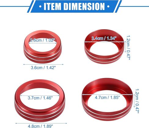 4 Pcs Car Interior Air Conditioner AC Audio Volume Tune Switch Knob Ring Cover Compatible for Ford F150 2021-2023, Nonslip Aluminum Alloy Silver Tone in Saudi Arabia