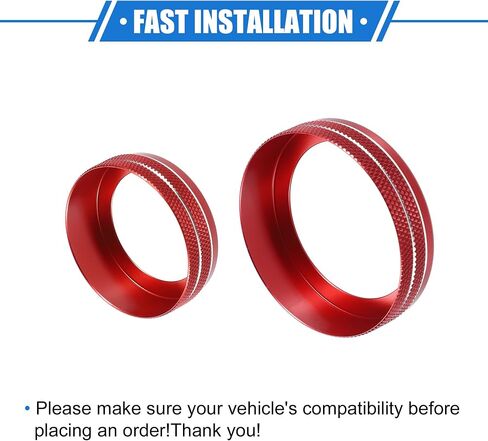 4 Pcs Car Interior Air Conditioner AC Audio Volume Tune Switch Knob Ring Cover Compatible for Ford F150 2021-2023, Nonslip Aluminum Alloy Silver Tone in Saudi Arabia