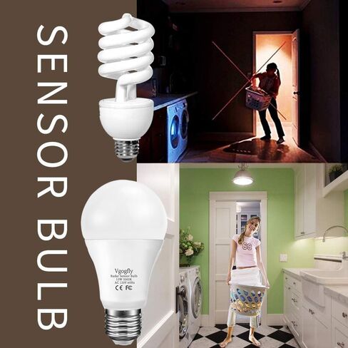 Vgogfly Radar Motion Sensor Light Bulbs A19 100W Equivalent 120V 13W Motion Detector Auto Activated Dusk to Dawn Security Outdoor Porch Lights LED Bulb Daylight 5000K E26 (1 Pack) in Saudi Arabia