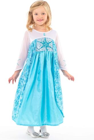 Little Adventures Ice & Alpine Princess Dress up Costume Set - Machine Washable Girls Child Pretend Play with No Shed Glitter (Size Large Age 5-7) in Kuwait