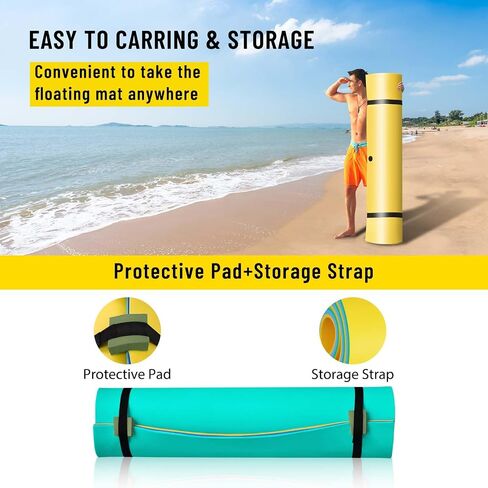 Floating Water Mat, 9' × 6' Lily Pad Floating Mat, 3-Layer Foam Water Floating Pad for Water Recreation and Relaxing, Thick and Durable Water Activities Mat for Lake, Oceans in Saudi Arabia
