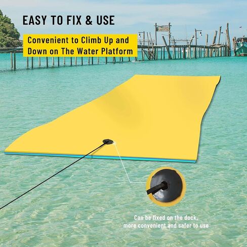 Floating Water Mat, 9' × 6' Lily Pad Floating Mat, 3-Layer Foam Water Floating Pad for Water Recreation and Relaxing, Thick and Durable Water Activities Mat for Lake, Oceans in Saudi Arabia
