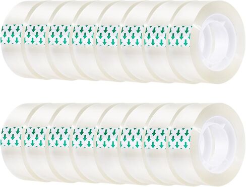 شريط شفاف شريط شفاف 3/4 بوصة بكرة إعادة تعبئة الشريط للمكتب والمنزل والمدرسة (32 لفة) in Kuwait