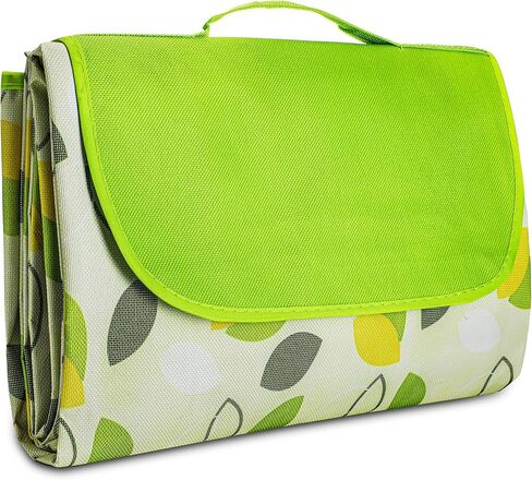 YU FENG بطانيات تخييم قابلة للطي مصنوعة من القماش القطني الأخضر مقاومة للماء ومقاومة للرمل في الهواء الطلق للشاطئ وحقيبة يد خفيفة الوزن بطانية نزهة للربيع والصيف (60 × 80 بوصة) in Kuwait