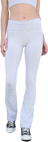 Khanomak Women's Soft Cotton Blend Yoga Flare Leg Pants in Saudi Arabia