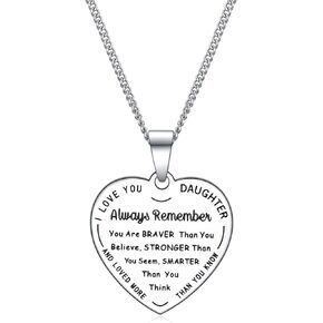 Rnivida Always Remember You are Braver Than You Believe Pendant Necklace, Inspirational Jewelry Gifts