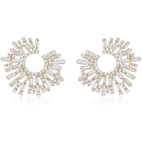 Ettika Gold Earrings For Women. Stud Earrings, Hoops. Opulent Green Crystal Stardust 18k Gold Plated Earrings. Birthday Gifts For Women