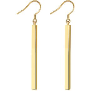Suyi Minimalist Dainty Bar Stud Earrings Long Drop Dangle Earrings for Women Girls