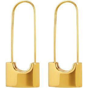 Gold Hoop Earrings Safety Pin Earrings Rose Gold Lock Earrings 18K Gold Plated Earrings Hypoallergenic Earrings Gothic Earrings Punk Jewelry for Women
