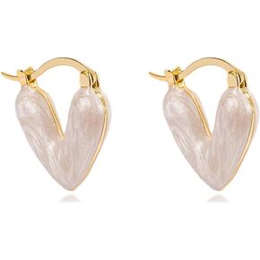 Heart Hoop Earrings for Women Dainty Small Huggie Hoop Love Earrings for Women Girls Valentine's Day Gift for Her