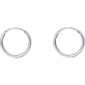 Tiny Hoop Earrings MUSECLOUD 925 Sterling Silver Endless Small Hoop Earrings For Women White Gold Plated 16MM 12MM 10MM Cartilage Earrings Set Thin 10PCS Hoops Earrings