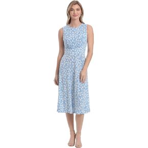London Times Women's Inset Waist Midi Dress Career Office Occasion Guest of