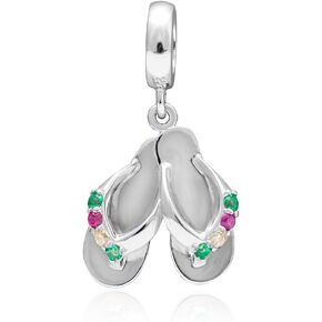 Double Flip Flop Charms Authentic 925 Sterling Silver Slippers Pendant Charms for Pandora European Bracelet