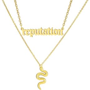 Personality Layered Silver Reputation Snake Necklace for Women,Gothic Punk Animal Neckalce Vintage Jewelry Gifts