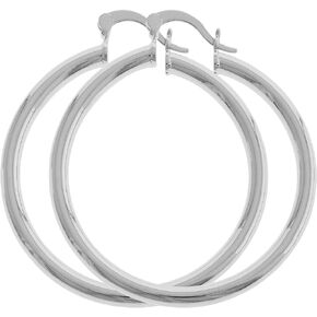 Women's Trendy Extra Large 80mm Extra Extra Large 100mm Rhodium Plated Round BIG Hoop Silver Tone Earrings Click Top