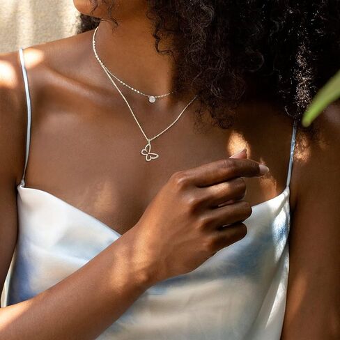 Carleen Valentines Day Gifts Solid 18K Gold Solitaire Bezel Setting 0.1cttw Diamond Dainty Delicate Pendant Neckace for Women Girls, 16+2" Solid 18K Gold Chain (Diamond F-G Color SI1 Clarity) in Saudi Arabia